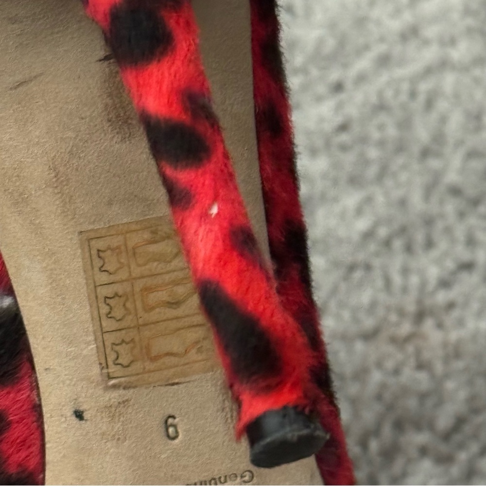 J.Crew Leather Calf Hair Roxie Red Leopard Heels Size 9 Pointed Toe Italy - Picture 10 of 10